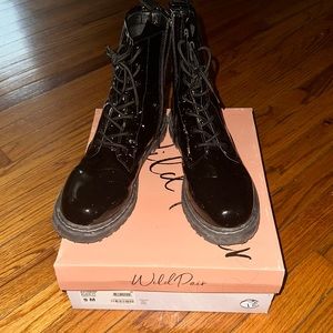 Patent Leather Combat Boots
